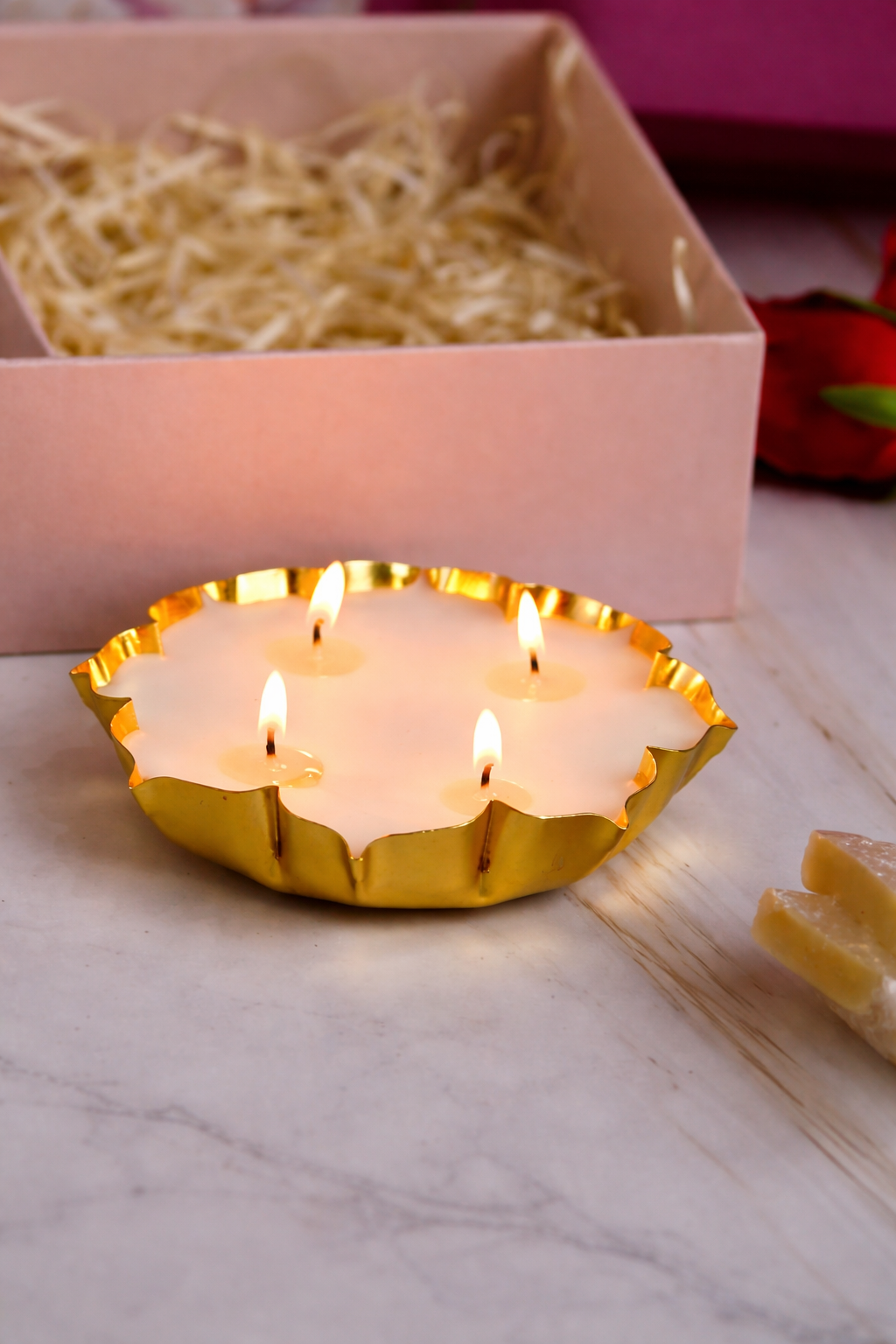 4.5-inch Golden Bloom Luxury Soy Candle