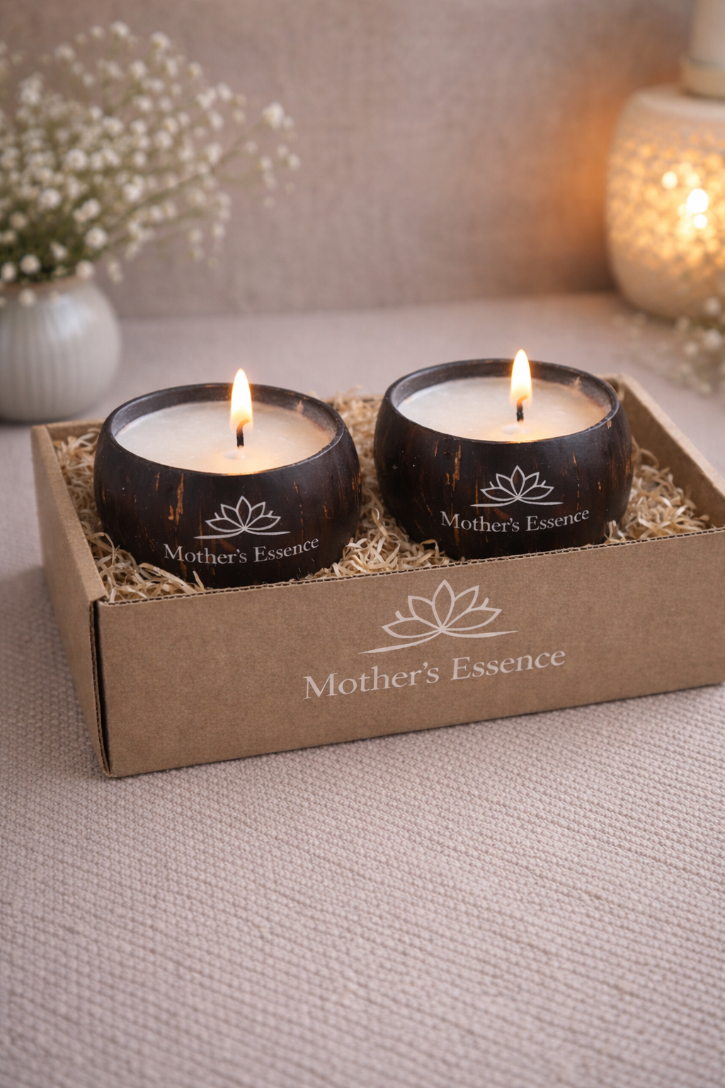 Coconut Serenity Duo – Luxury Soy Candle Gift Set