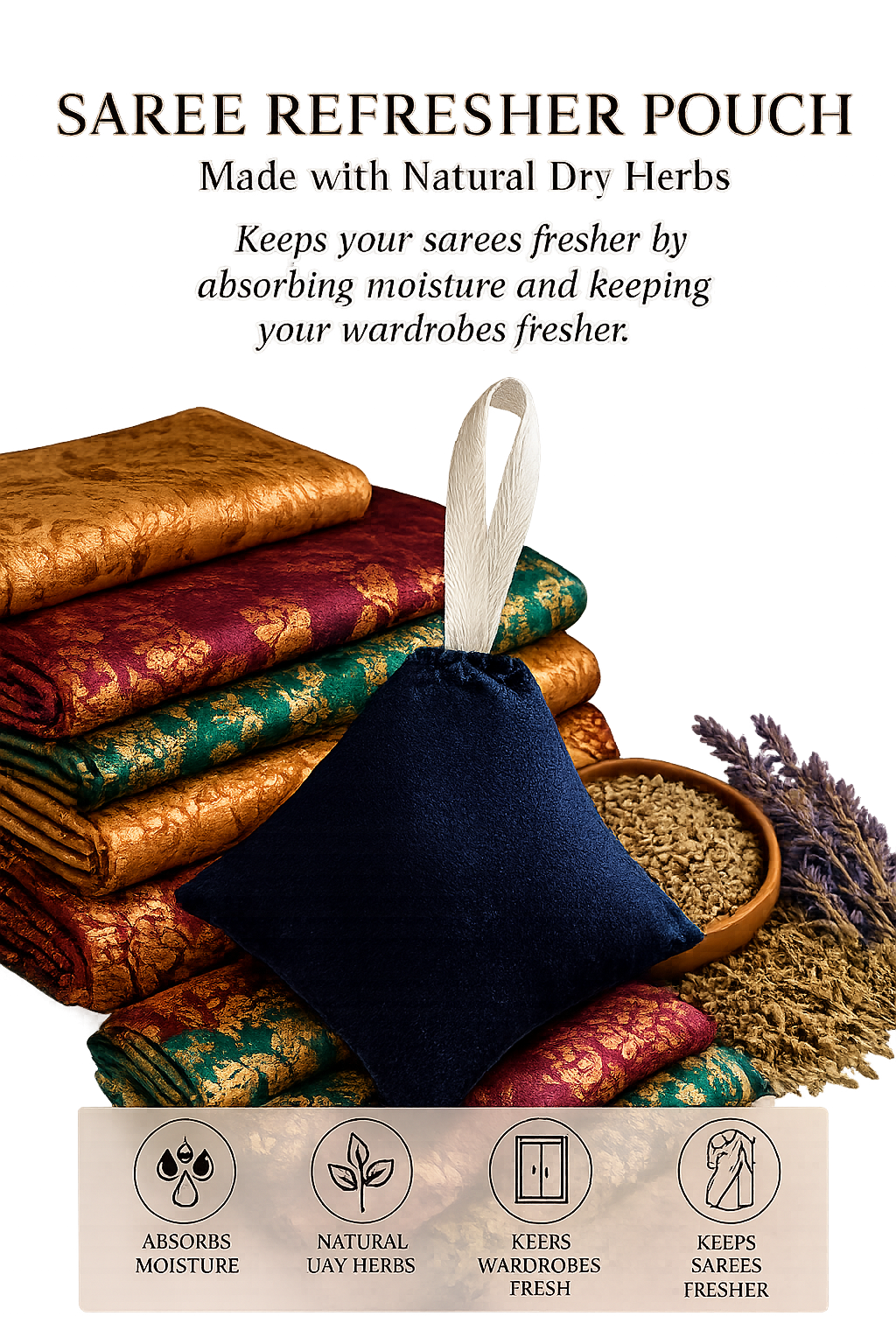 Saree Refresher Pouch – Natural Wardrobe Freshener (Lasts Up to 1 Year)